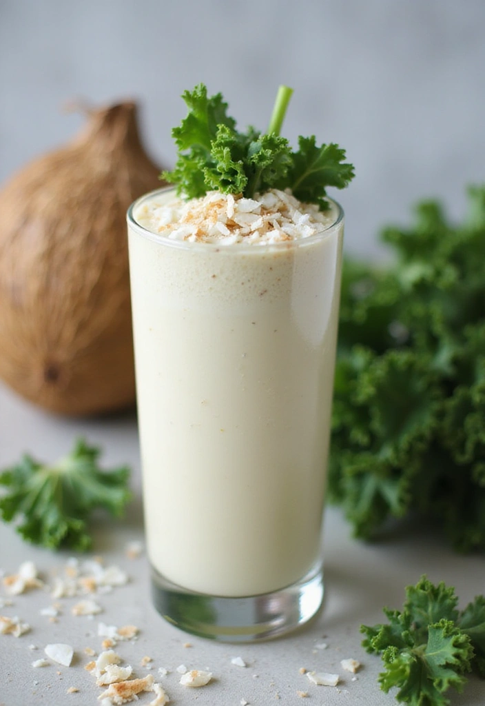 28 Green Protein Smoothie Recipes for Fitness and Focus 96 28 Green Protein Smoothie Recipes for Fitness and Focus - 16. Creamy Coconut Kale Smoothie
