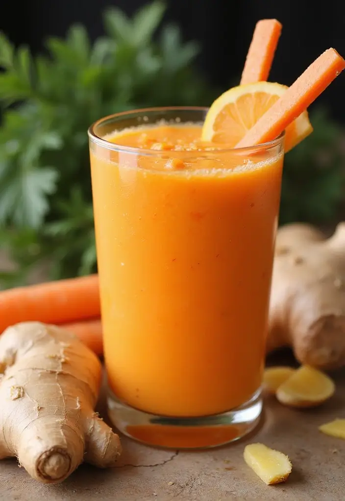 28 Green Protein Smoothie Recipes for Fitness and Focus 122 28 Green Protein Smoothie Recipes for Fitness and Focus - 20. Carrot Ginger Green Smoothie