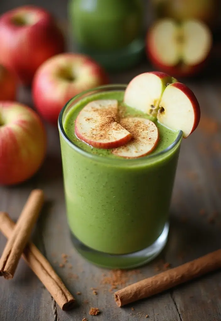 28 Green Protein Smoothie Recipes for Fitness and Focus 129 28 Green Protein Smoothie Recipes for Fitness and Focus - 21. Cinnamon Apple Green Smoothie