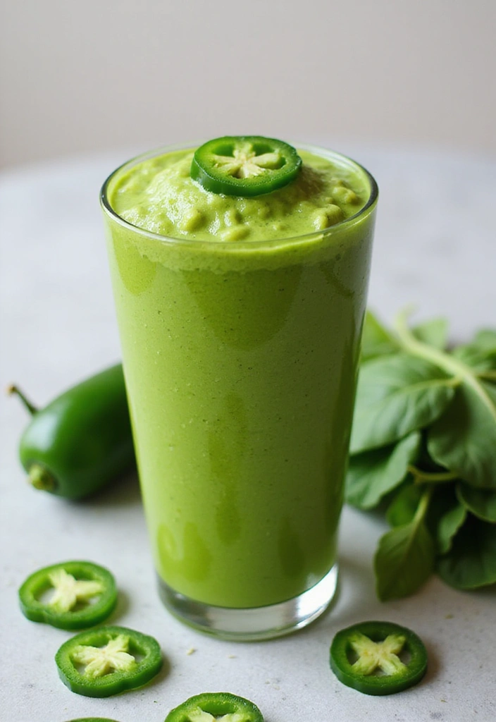 28 Green Protein Smoothie Recipes for Fitness and Focus 149 28 Green Protein Smoothie Recipes for Fitness and Focus - 25. Spicy Green Jalapeño Smoothie