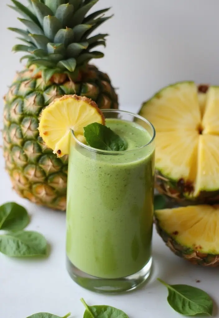 28 Green Protein Smoothie Recipes for Fitness and Focus 156 28 Green Protein Smoothie Recipes for Fitness and Focus - 26. Pineapple Spinach Protein Smoothie
