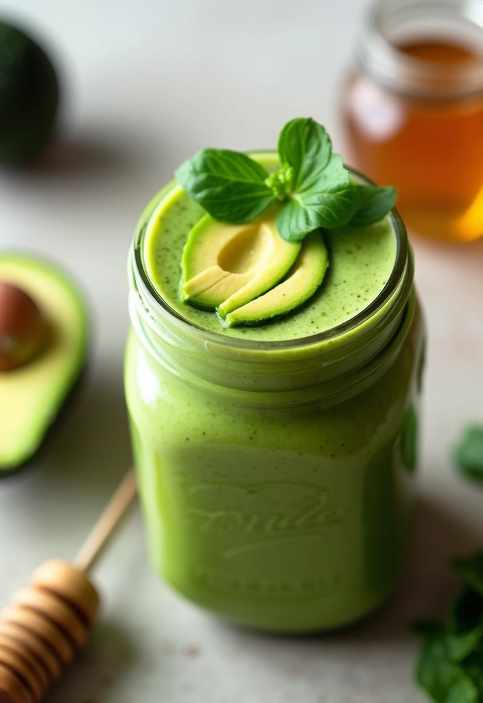 28 Green Protein Smoothie Recipes for Fitness and Focus 15 28 Green Protein Smoothie Recipes for Fitness and Focus - 3. Avocado Spinach Power Smoothie