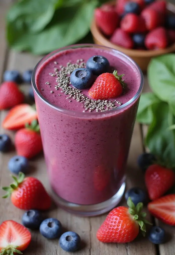28 Green Protein Smoothie Recipes for Fitness and Focus 22 28 Green Protein Smoothie Recipes for Fitness and Focus - 4. Berry Green Protein Smoothie