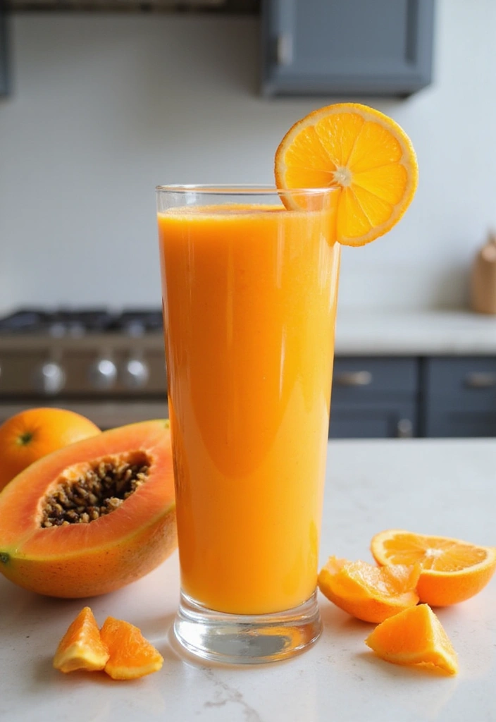 28 Protein Smoothie Recipes Without Powder Using Real Food Ingredients 120 28 Protein Smoothie Recipes Without Powder Using Real Food Ingredients - 22. Orange Papaya Smoothie