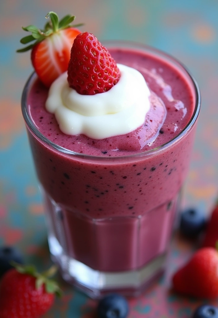 28 Protein Smoothie Recipes Without Powder Using Real Food Ingredients 15 28 Protein Smoothie Recipes Without Powder Using Real Food Ingredients - 3. Mixed Berry Yogurt Smoothie