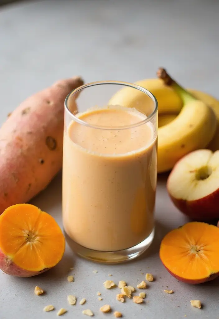 29 Banana Apple Smoothie Recipes for Quick Morning Energy 110 29 Banana Apple Smoothie Recipes for Quick Morning Energy - 18. Sweet Potato Banana Apple Smoothie