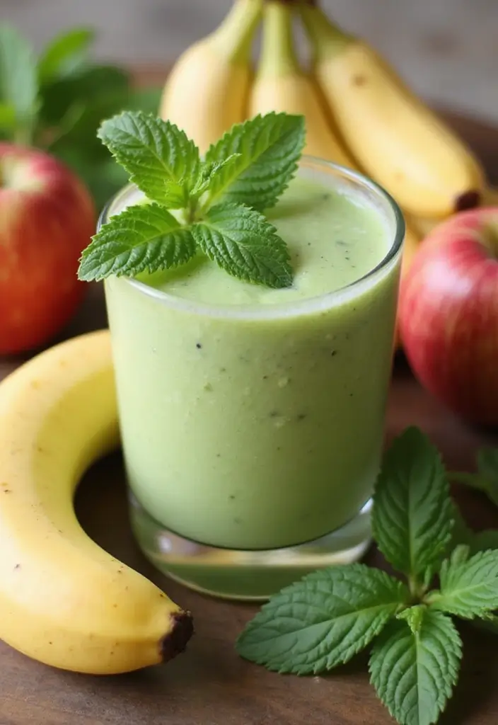 29 Banana Apple Smoothie Recipes for Quick Morning Energy 150 29 Banana Apple Smoothie Recipes for Quick Morning Energy - 24. Minty Banana Apple Smoothie