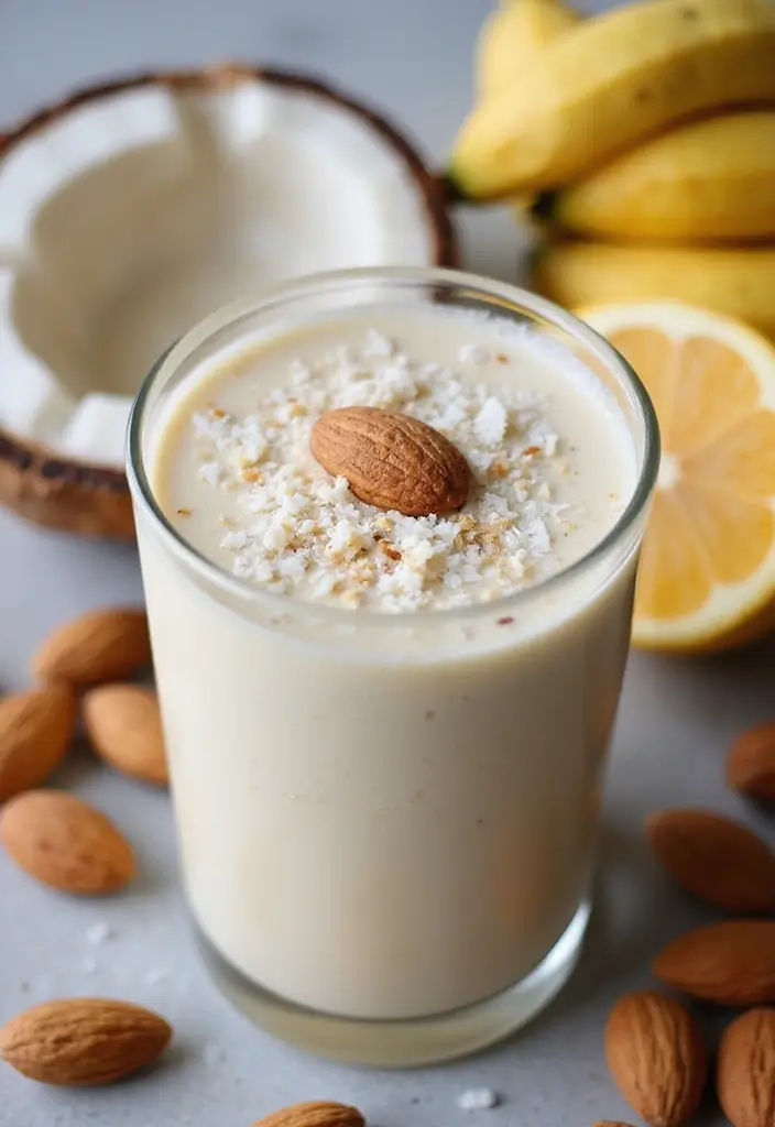 29 Banana Apple Smoothie Recipes for Quick Morning Energy 178 29 Banana Apple Smoothie Recipes for Quick Morning Energy - 28. Almond Coconut Banana Apple Smoothie