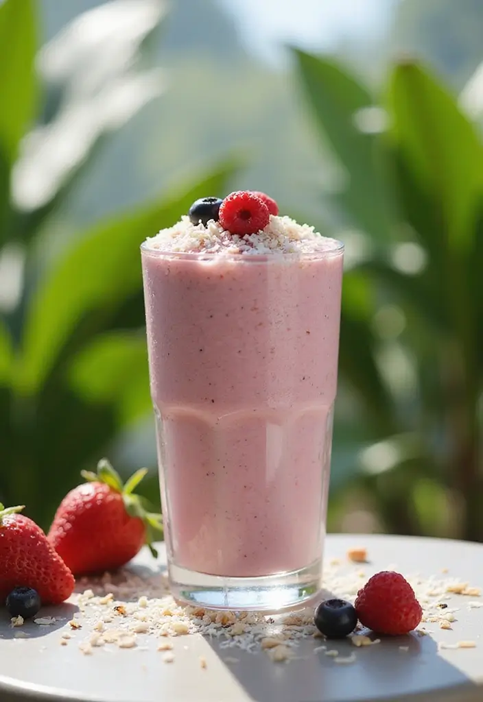 29 Berry Protein Smoothie Recipes for Antioxidant Power 83 29 Berry Protein Smoothie Recipes for Antioxidant Power - 13. Berry Coconut Protein Smoothie