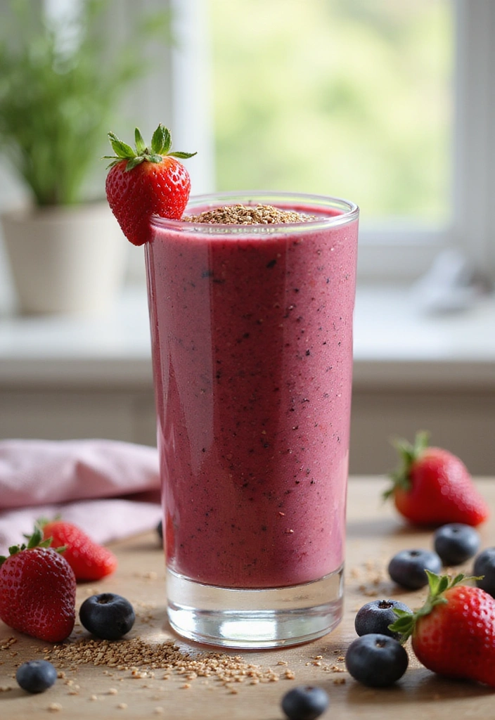 29 Berry Protein Smoothie Recipes for Antioxidant Power 135 29 Berry Protein Smoothie Recipes for Antioxidant Power - 21. Berry Protein Smoothie with Flaxseeds