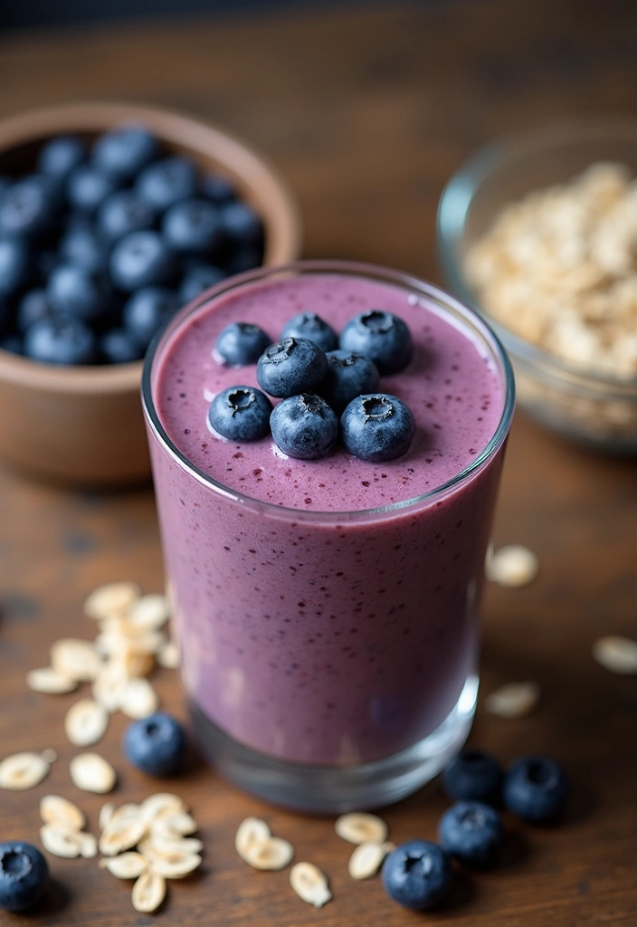 29 Berry Protein Smoothie Recipes for Antioxidant Power 34 29 Berry Protein Smoothie Recipes for Antioxidant Power - 6. Blueberry Oat Protein Smoothie