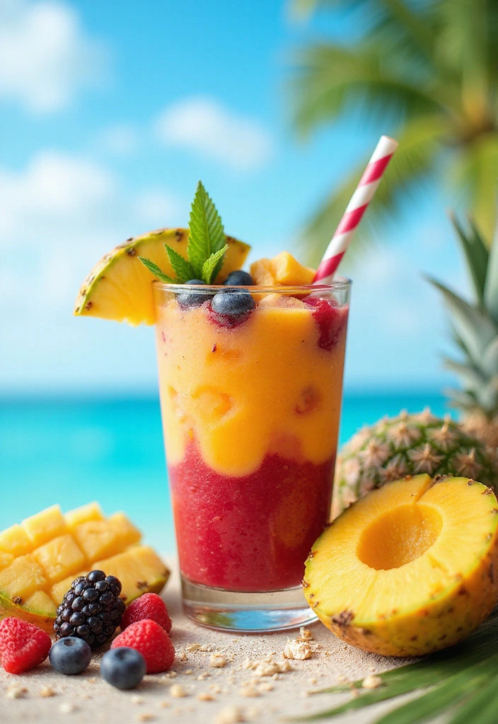 29 Berry Protein Smoothie Recipes for Antioxidant Power 48 29 Berry Protein Smoothie Recipes for Antioxidant Power - 8. Tropical Berry Protein Smoothie