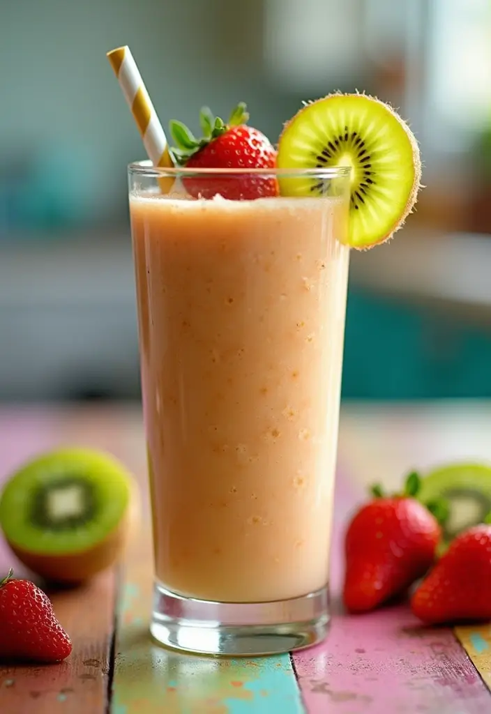 29 Easy Fruit Smoothie Recipes You Can Make in Under 5 Minutes 74 29 Easy Fruit Smoothie Recipes You Can Make in Under 5 Minutes - 12. Kiwi Strawberry Smoothie