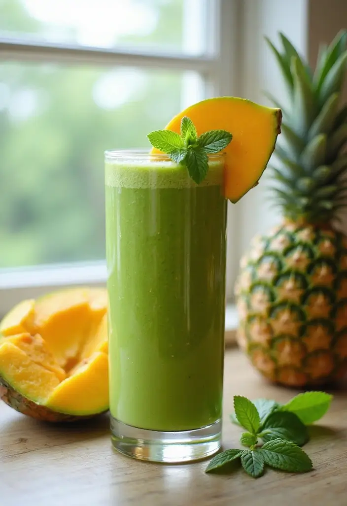 29 Easy Fruit Smoothie Recipes You Can Make in Under 5 Minutes 39 29 Easy Fruit Smoothie Recipes You Can Make in Under 5 Minutes - 7. Tropical Green Smoothie