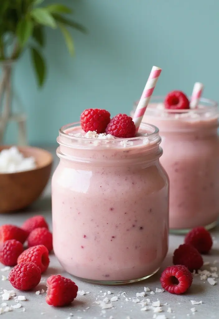 29 Easy Fruit Smoothie Recipes You Can Make in Under 5 Minutes 46 29 Easy Fruit Smoothie Recipes You Can Make in Under 5 Minutes - 8. Raspberry Coconut Smoothie