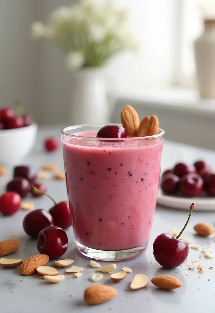 29 Easy Fruit Smoothie Recipes You Can Make in Under 5 Minutes 53 29 Easy Fruit Smoothie Recipes You Can Make in Under 5 Minutes - 9. Cherry Almond Smoothie
