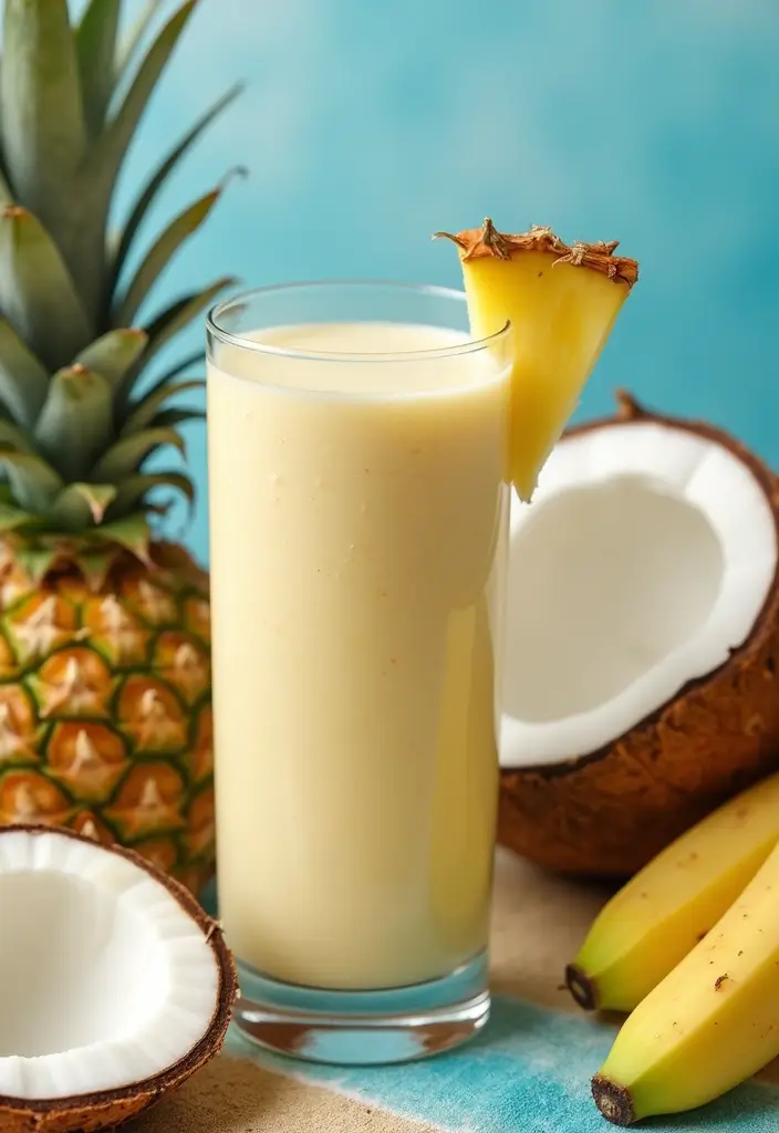 29 Fruit Smoothie Recipes with Yogurt for a Refreshing Energy Boost 72 29 Fruit Smoothie Recipes with Yogurt for a Refreshing Energy Boost - 12. Pineapple Banana Coconut Smoothie