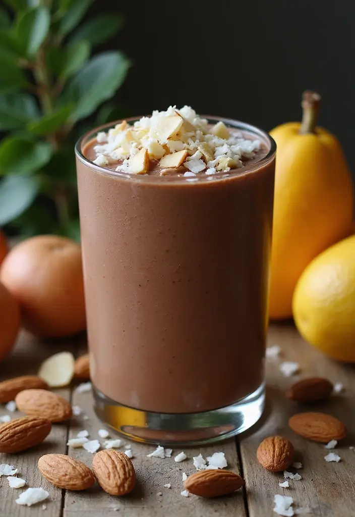 29 Fruit Smoothie Recipes with Yogurt for a Refreshing Energy Boost 112 29 Fruit Smoothie Recipes with Yogurt for a Refreshing Energy Boost - 18. Almond Joy Smoothie