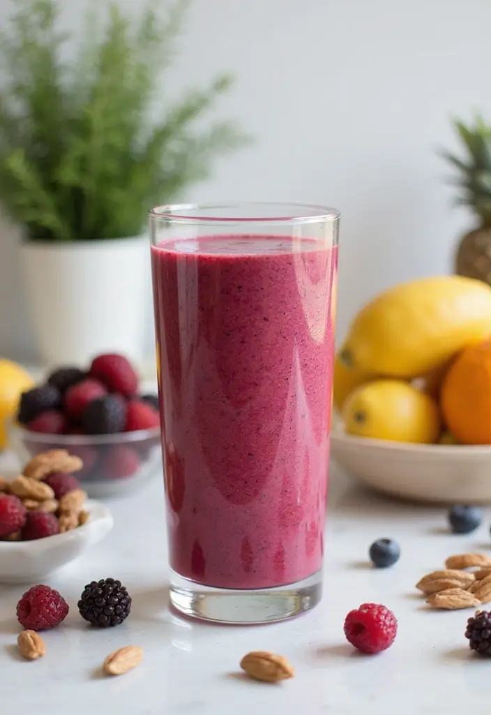 29 Fruit Smoothie Recipes with Yogurt for a Refreshing Energy Boost 126 29 Fruit Smoothie Recipes with Yogurt for a Refreshing Energy Boost - 20. Nutty Banana Berry Smoothie