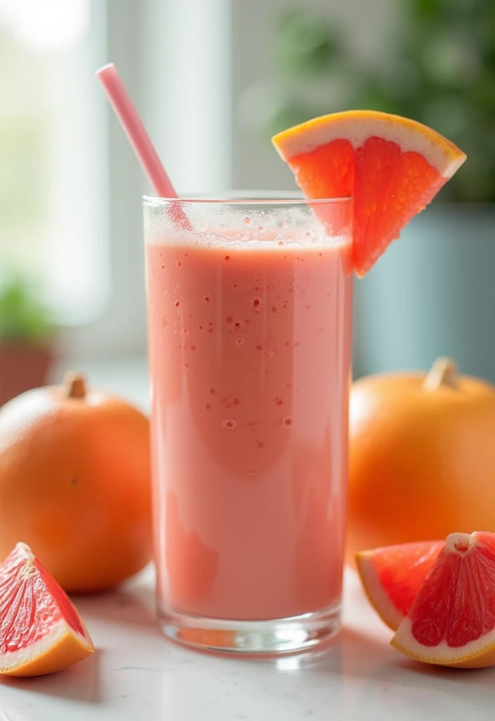 29 Fruit Smoothie Recipes with Yogurt for a Refreshing Energy Boost 155 29 Fruit Smoothie Recipes with Yogurt for a Refreshing Energy Boost - 24. Grapefruit Yogurt Smoothie