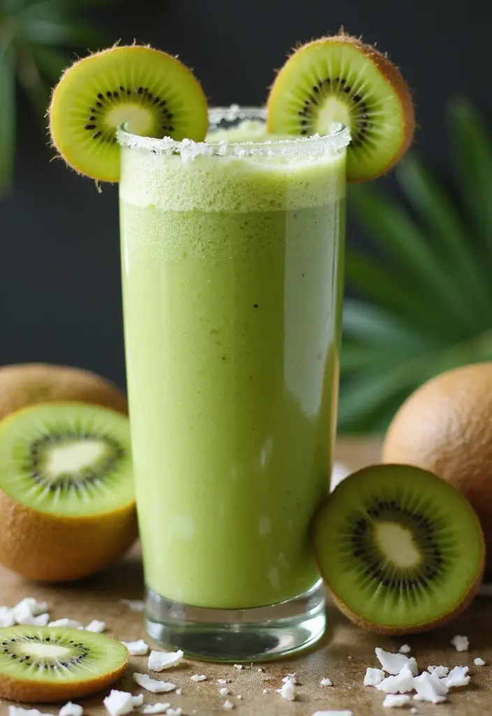 29 Fruit Smoothie Recipes with Yogurt for a Refreshing Energy Boost 32 29 Fruit Smoothie Recipes with Yogurt for a Refreshing Energy Boost - 6. Kiwi Coconut Smoothie