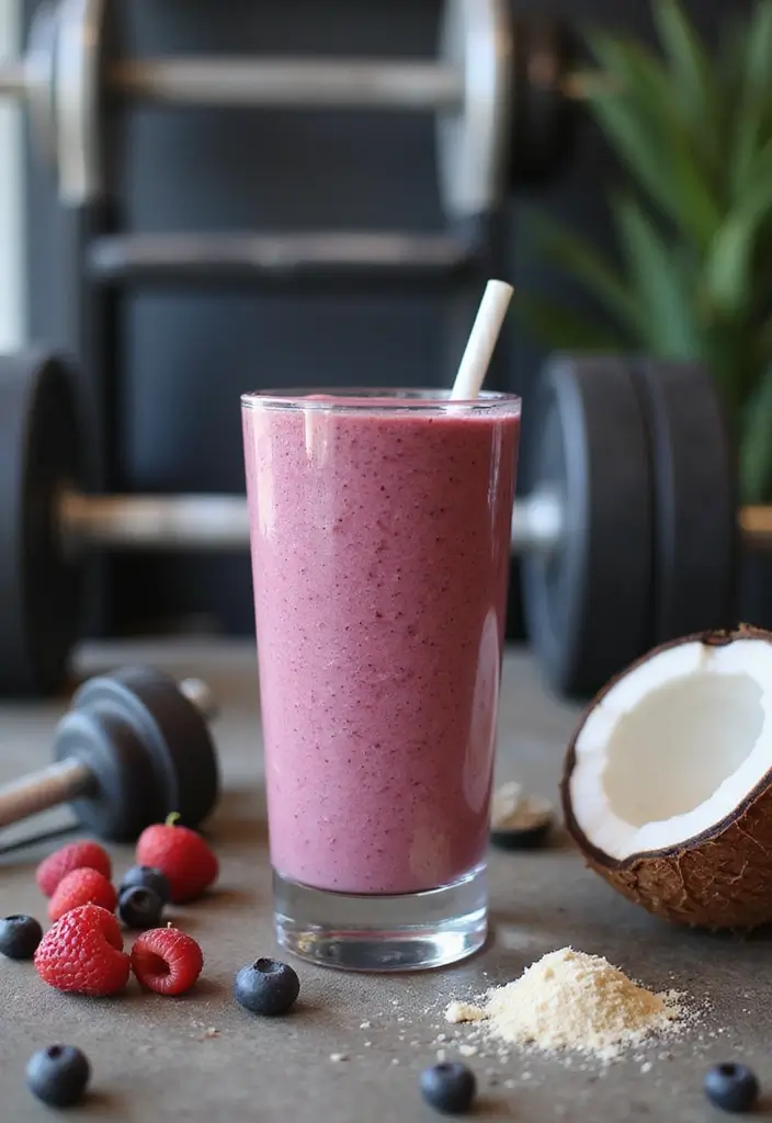 29 Smoothie Recipes with Coconut Water for Hydration and Energy 62 29 Smoothie Recipes with Coconut Water for Hydration and Energy - 10. Coconut Berry Protein Power