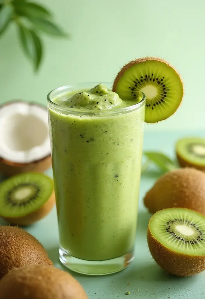 29 Smoothie Recipes with Coconut Water for Hydration and Energy 69 29 Smoothie Recipes with Coconut Water for Hydration and Energy - 11. Kiwi Coconut Hydration Blast