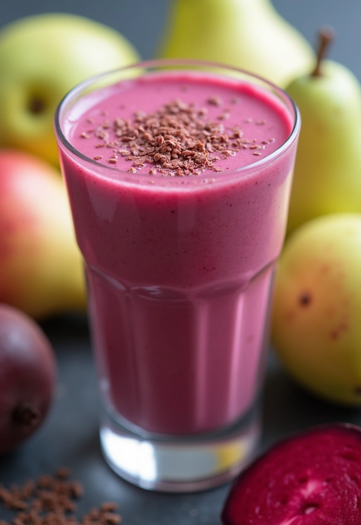 30+ Beet Juice Smoothie Recipes for Detox and Energy 67 30+ Beet Juice Smoothie Recipes for Detox and Energy - 11. Beet and Pear Smoothie