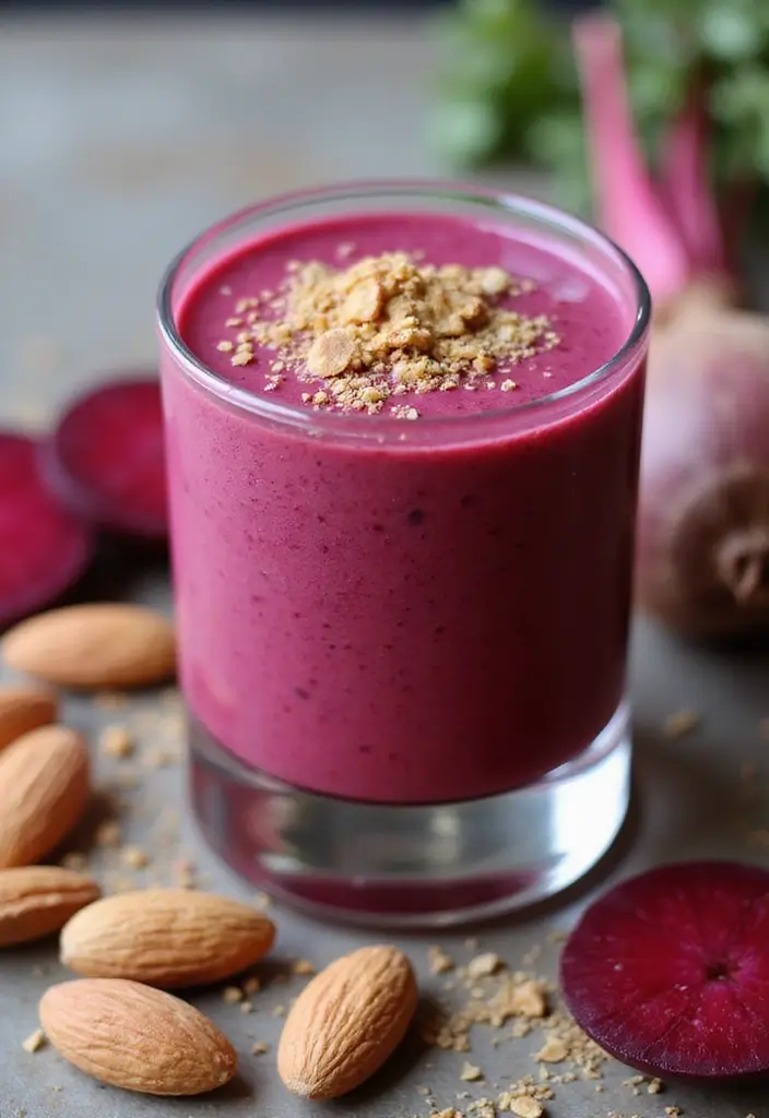 30+ Beet Juice Smoothie Recipes for Detox and Energy 74 30+ Beet Juice Smoothie Recipes for Detox and Energy - 12. Beet and Almond Butter Smoothie