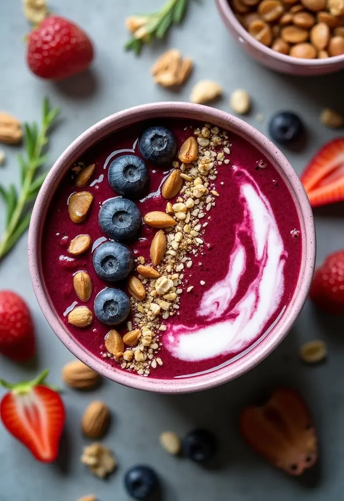 30+ Beet Juice Smoothie Recipes for Detox and Energy 88 30+ Beet Juice Smoothie Recipes for Detox and Energy - 14. Beet and Yogurt Smoothie Bowl