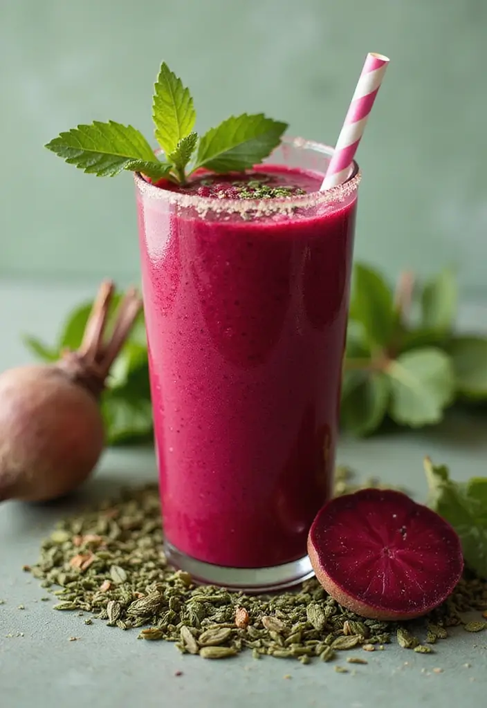 30+ Beet Juice Smoothie Recipes for Detox and Energy 161 30+ Beet Juice Smoothie Recipes for Detox and Energy - 25. Beet and Green Tea Smoothie