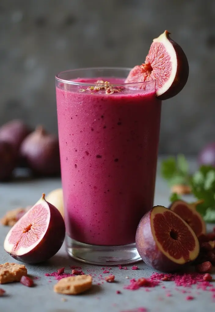 30+ Beet Juice Smoothie Recipes for Detox and Energy 168 30+ Beet Juice Smoothie Recipes for Detox and Energy - 26. Beet and Fig Smoothie