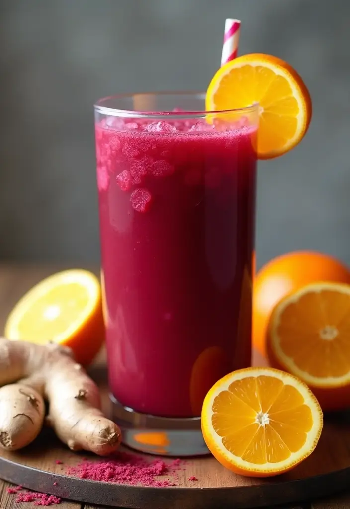 30+ Beet Juice Smoothie Recipes for Detox and Energy 22 30+ Beet Juice Smoothie Recipes for Detox and Energy - 4. Ginger Spiced Beet Smoothie