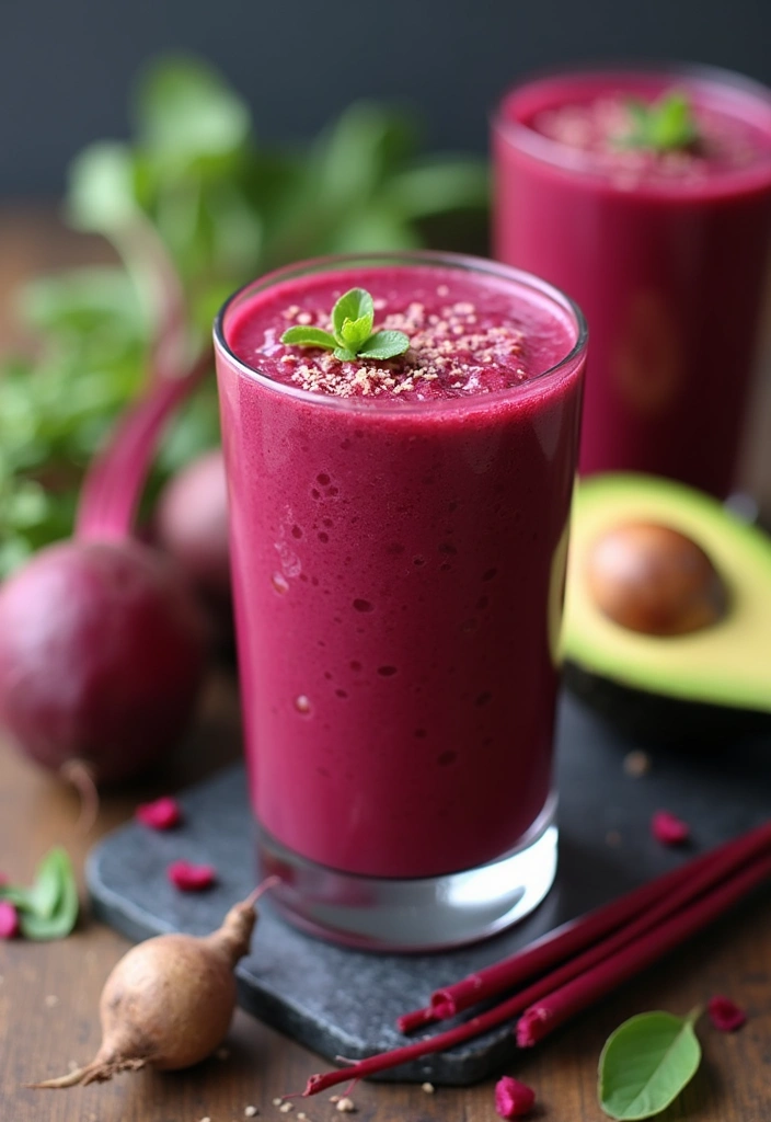 30+ Beet Juice Smoothie Recipes for Detox and Energy 43 30+ Beet Juice Smoothie Recipes for Detox and Energy - 7. Beet Avocado Delight