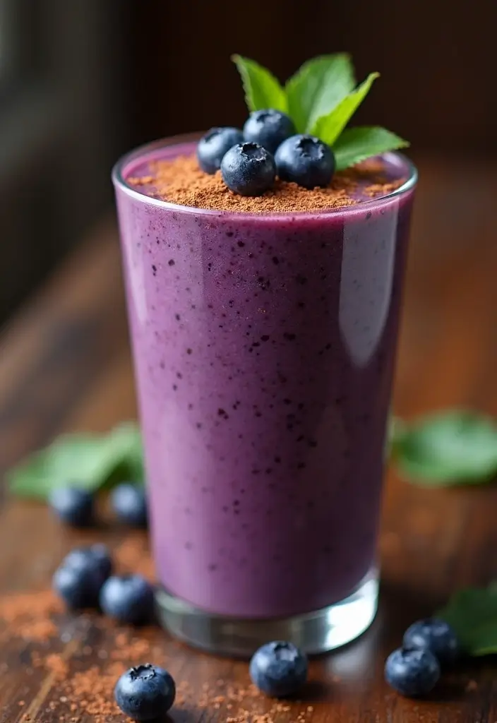 30+ Best Blueberry Smoothie Recipes for Any Time of Day 109 30+ Best Blueberry Smoothie Recipes for Any Time of Day - 17. Blueberry Chocolate Smoothie