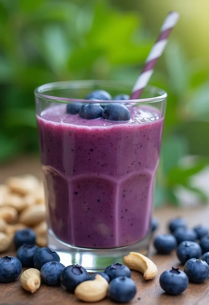 30+ Best Blueberry Smoothie Recipes for Any Time of Day 123 30+ Best Blueberry Smoothie Recipes for Any Time of Day - 19. Blueberry Cashew Smoothie