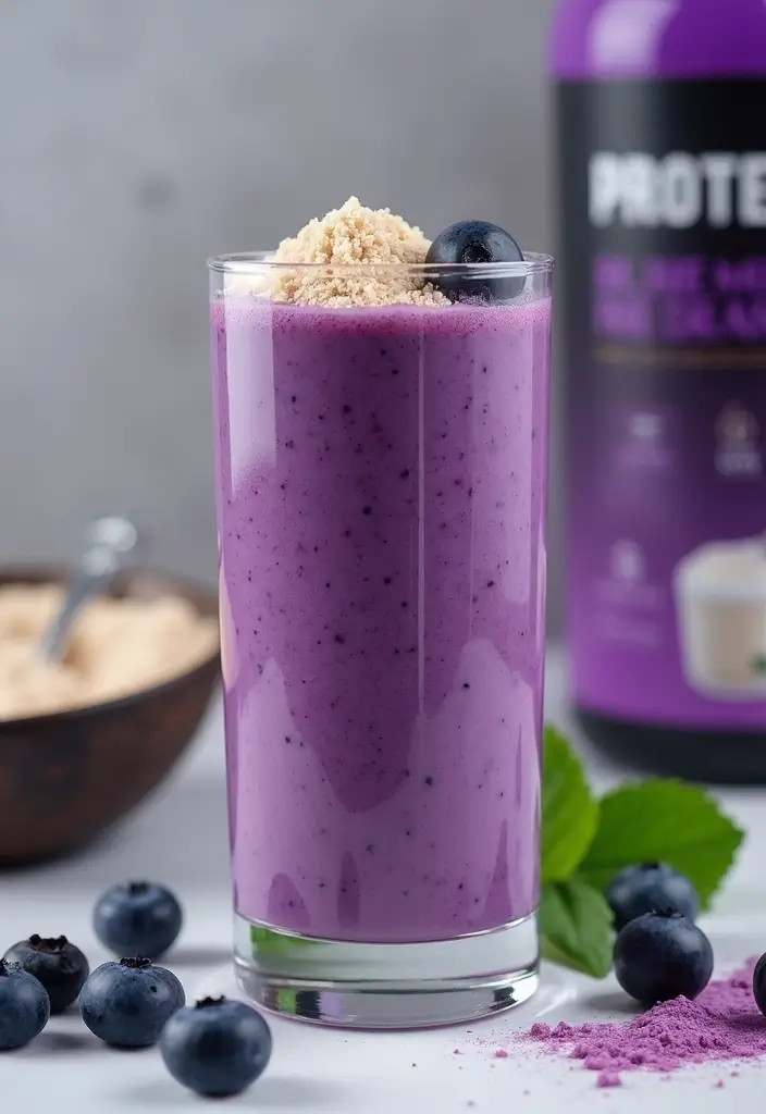 30+ Best Blueberry Smoothie Recipes for Any Time of Day 43 30+ Best Blueberry Smoothie Recipes for Any Time of Day - 7. Protein-Packed Blueberry Smoothie