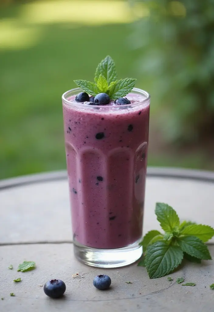 30+ Best Blueberry Smoothie Recipes for Any Time of Day 50 30+ Best Blueberry Smoothie Recipes for Any Time of Day - 8. Refreshing Blueberry Mint Smoothie