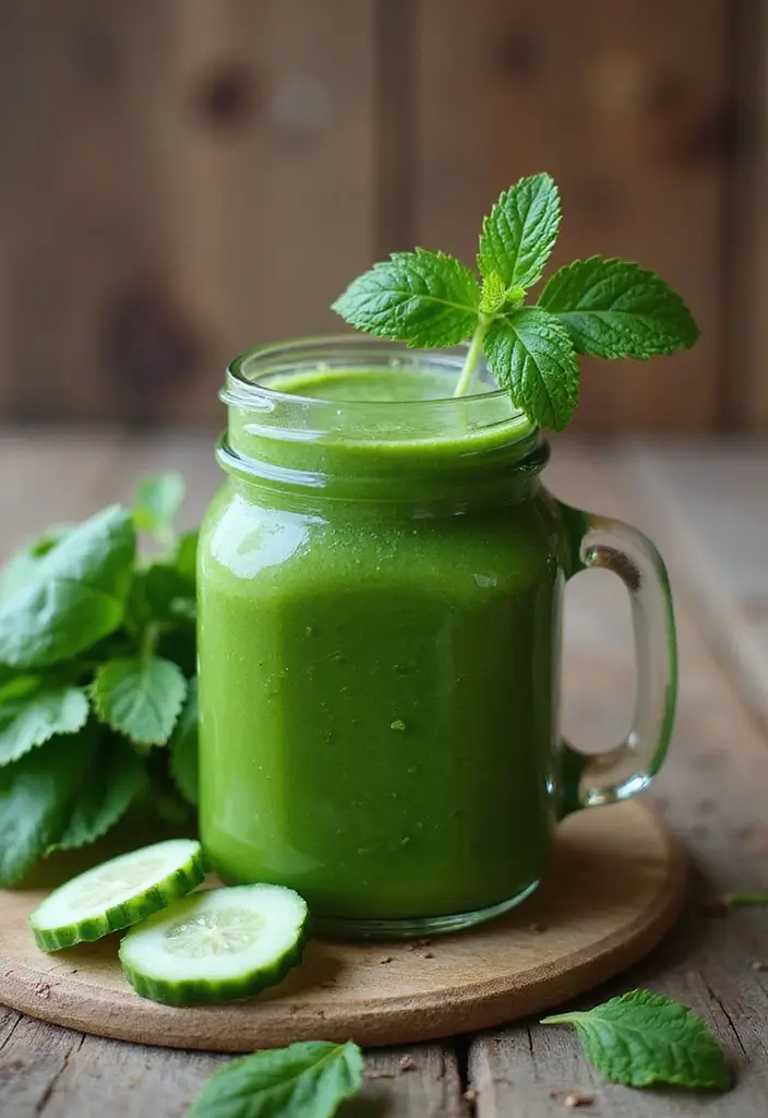 30+ Diet Smoothie Recipes for Fat Burning and Healthy Weight Loss - 1. Green Detox Smoothie