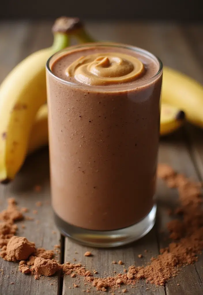 30+ Diet Smoothie Recipes for Fat Burning and Healthy Weight Loss - 11. Chocolate Peanut Butter Banana Smoothie