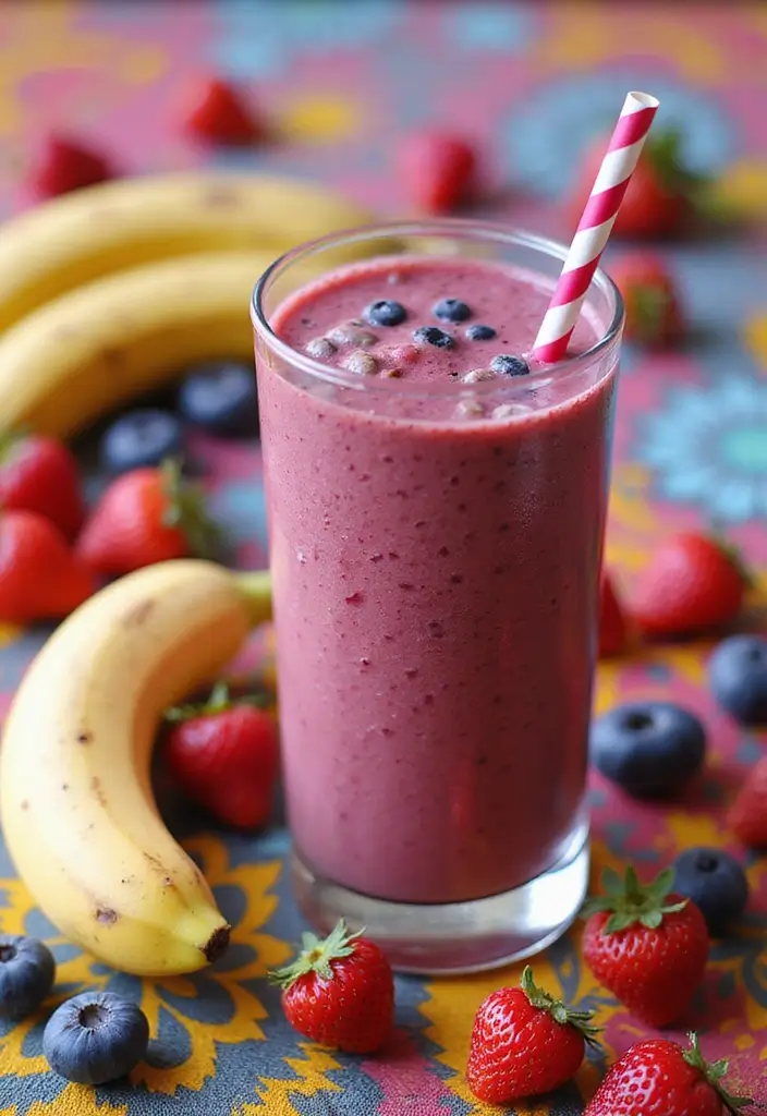 30+ Diet Smoothie Recipes for Fat Burning and Healthy Weight Loss - 2. Berry Blast Smoothie
