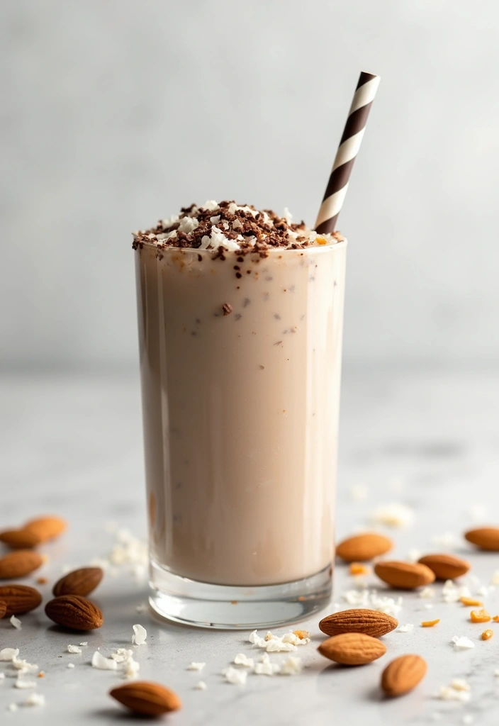 30+ Diet Smoothie Recipes for Fat Burning and Healthy Weight Loss - 20. Almond Joy Smoothie