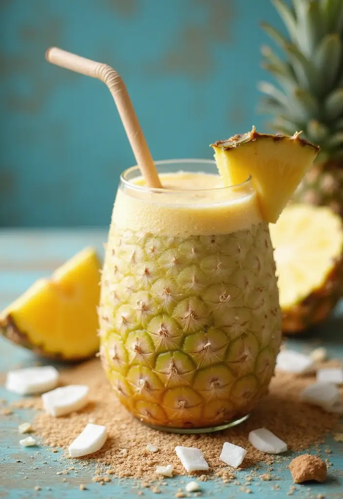30+ Diet Smoothie Recipes for Fat Burning and Healthy Weight Loss - 21. Pina Colada Smoothie
