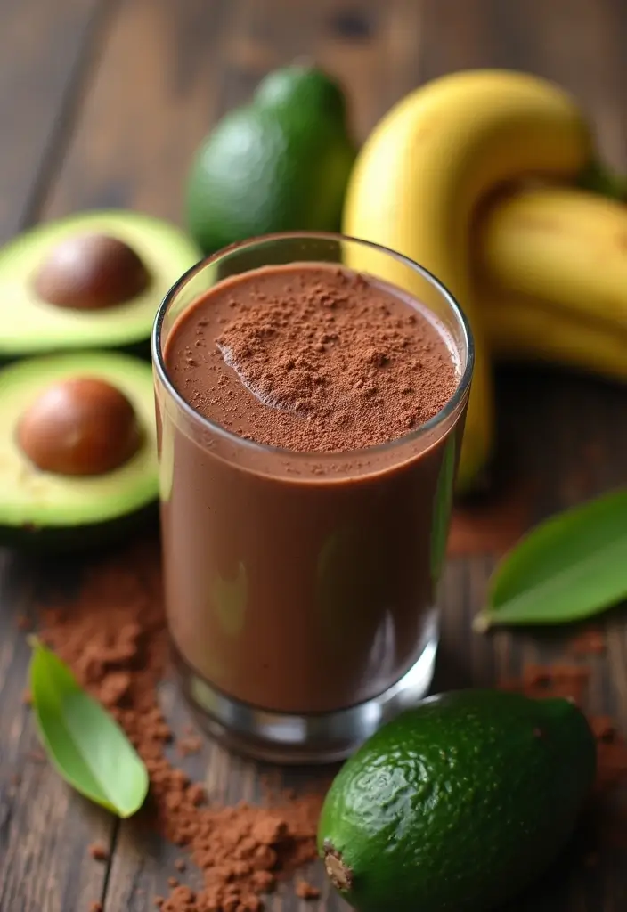 30+ Diet Smoothie Recipes for Fat Burning and Healthy Weight Loss - 26. Chocolate Avocado Smoothie