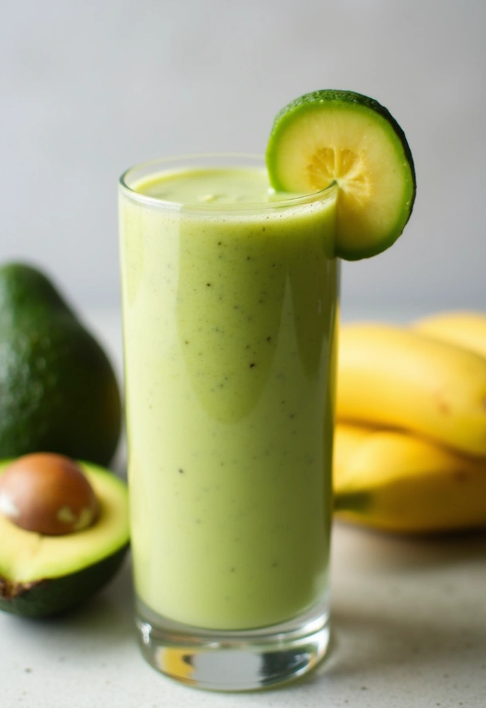 30+ Diet Smoothie Recipes for Fat Burning and Healthy Weight Loss - 4. Creamy Avocado Banana Smoothie