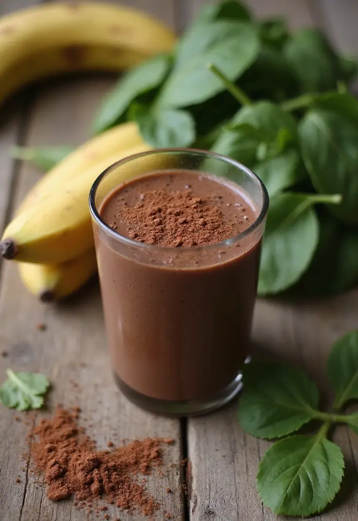 30+ Diet Smoothie Recipes for Fat Burning and Healthy Weight Loss - 5. Chocolate Spinach Smoothie