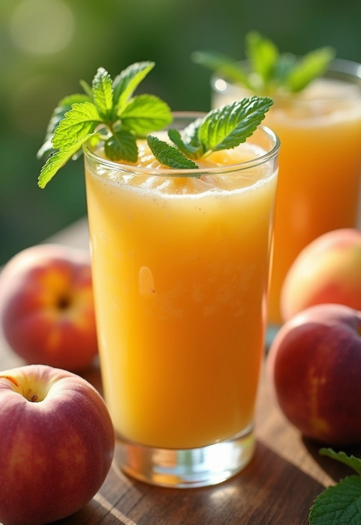 30+ Frozen Peach Smoothie Recipes Bursting with Summer Flavor 67 30+ Frozen Peach Smoothie Recipes Bursting with Summer Flavor - 11. Peach Mint Refresher