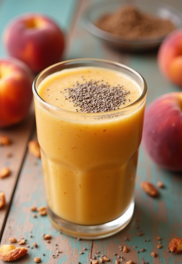 30+ Frozen Peach Smoothie Recipes Bursting with Summer Flavor 74 30+ Frozen Peach Smoothie Recipes Bursting with Summer Flavor - 12. Peach Chia Smoothie