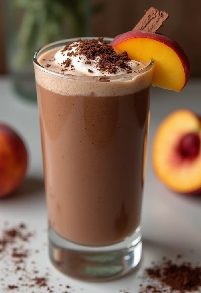 30+ Frozen Peach Smoothie Recipes Bursting with Summer Flavor 81 30+ Frozen Peach Smoothie Recipes Bursting with Summer Flavor - 13. Chocolate Peach Indulgence