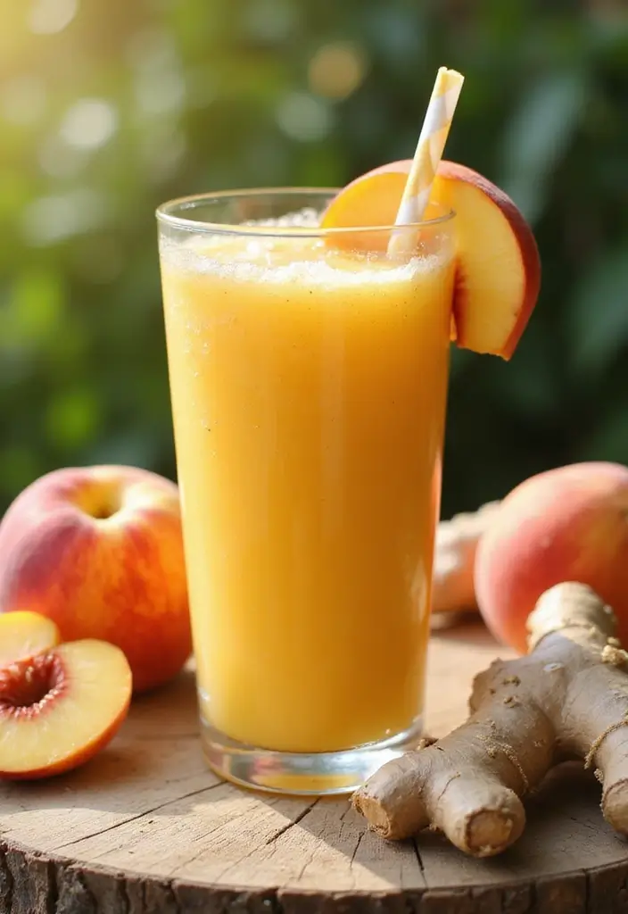 30+ Frozen Peach Smoothie Recipes Bursting with Summer Flavor 95 30+ Frozen Peach Smoothie Recipes Bursting with Summer Flavor - 15. Peach & Ginger Zing